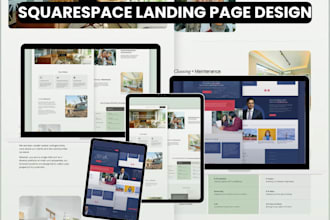 modern website, landing page using squarespace, webflow, wix