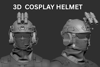 create 3d mask, helmet, cosplay prop, and model for 3d printing