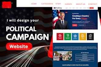 political campaign website, election donation website, political campaign flyer