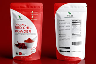 create custom label design, product package, box packaging, and pouch design