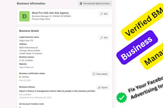 create new verified bm fb business manager and ad account with profile