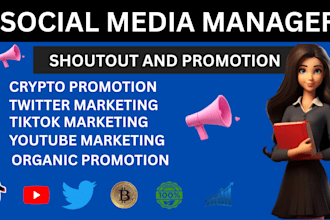 shoutout crypto twitter,tiktok marketing, website app review promote fbfollower