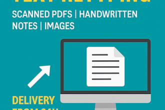 retype and format your scanned documents or handwritten notes