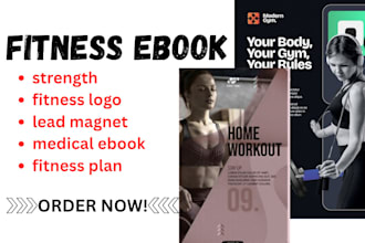 design fitness ebook exercise workout plan guide book fitness logo lead magnet