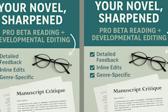 beta read in line edit novel with honest detailed feedback