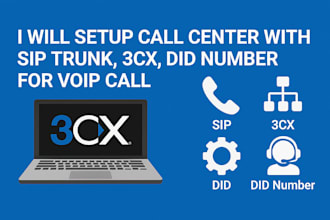 setup call center with sip trunk, 3cx, did number for voip call