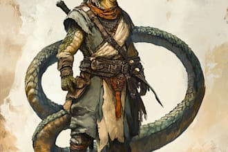 create a dragons and dnd character illustration