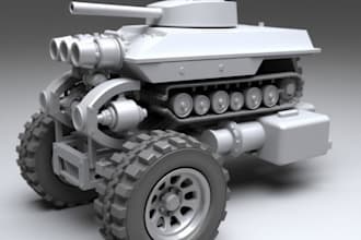 3d tank model truck model racing car wheel brake engine rom for 3d printing  stl