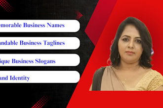 create unique memorable business names and  catchy slogans