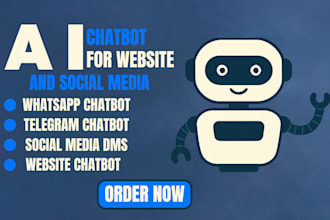 build whatsapp ai chatbot, chatbot integration with telegram, website ai chatbot