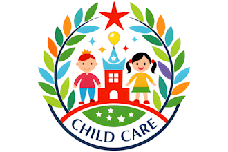 design childcare, daycare, school, education, kids and children logo