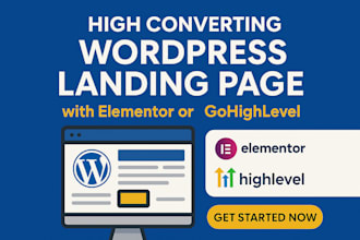 build high converting wordpress landing, page,elementor landing page, wix