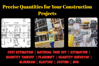 material takeoff, cost estimation, planswift, bluebeam, boq, drywall, hvac, mep