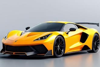 do 3d car animation, 3d car modeling, 3d car design, 3d car rendering