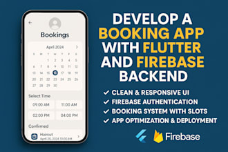 develop a booking app with flutter and firebase backend