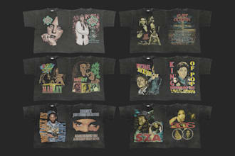 design a crazy vintage style bootleg rap tee for you