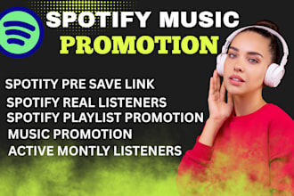 do organic spotify music USA promotion spotify pre save music playlist promotion