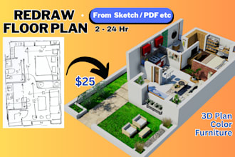 redraw 2d and 3d floor plan fast for real estate