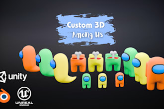 create 3d among us model for games, animation or VR, ar