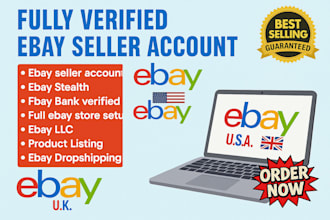 do fully verified ebay account creation, usa ebay llc, product listing ebay bank