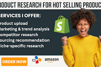 do amazon or shopify product research for best selling product targeted niche