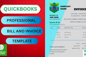 professionally design quickbooks online invoice and billing templates