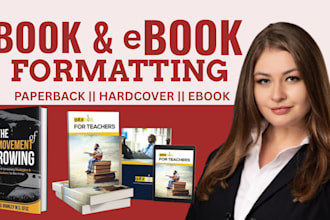 do formatting and layout design, book typesetting for paperback, epub, hardcover