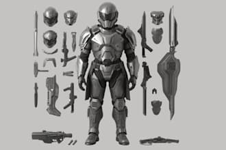 sculpt custom 3d armor cosplay helmets props  pepakura costumes for 3d printint