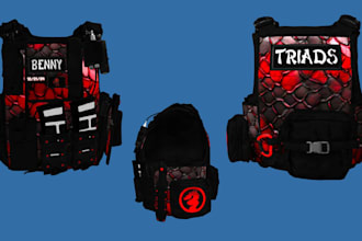 custom fivem clothing, mc kuttes with patches, biker vests, fivem eup, flag