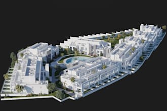 buildup 3d real estate house visualization,exterior, interior render,environment