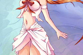 draw anime art illustration, character design, fanart and pfp