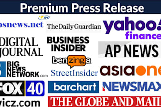 write press release and distribution on yahoo finance