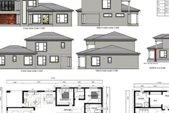 draw architectural permit drawings, structural design, mep drawings, house plan