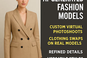 create ai fashion model, product mockup design to highlight your clothing brand