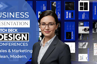 design investor pitch decks and business presentations for startups or sales