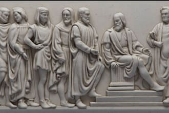 sculpt 3d bas relief, classic 3d wall sculpt, architecture bas relief, cnc model