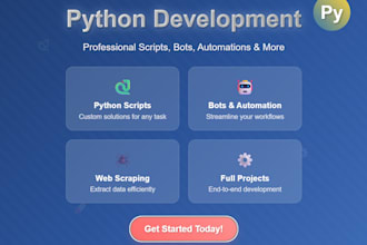 develop python projects, scripts, bots, automations and scraping