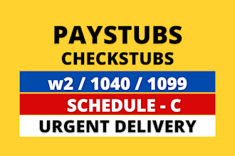 make fast pay stub, w2, 1099, 1040, and adp check stubs