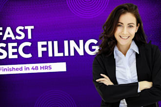 prepare and file sec forms 10q, 8k, form d, and 13d, 13g with sec edgar