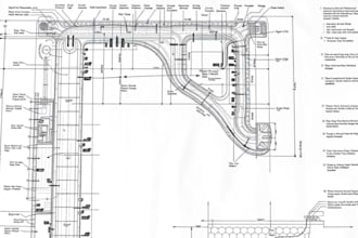 design storm water drainage plan and pipe network with plan and profile