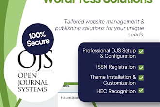setup, customize, and manage your ojs journal professionally