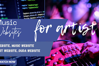 create, design a music, dj, artist, or portfolio website with duda or bandzoogle