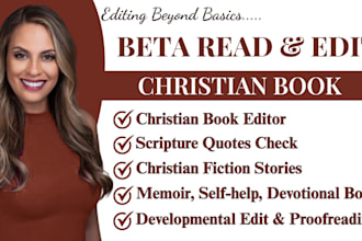 beta read and edit christian book, prayer journal, memoir and devotional book
