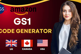 do gs1 barcodes creation for UK, USA and canada