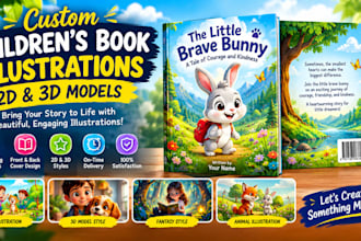 create model 2d, 3d children book illustrations for your children book story