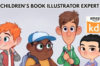 create model children book illustrations for your children book story
