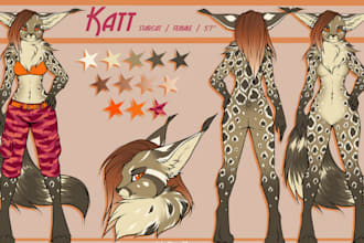 draw ref sheet character design anime art vtuber furry  concept art live2d game
