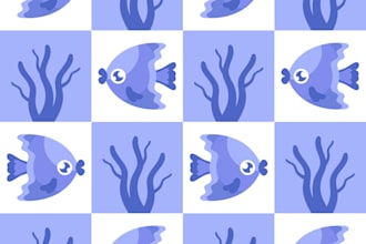 create flat vector patterns in a cartoon style