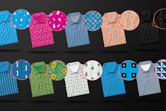 create print pattern golf polo t shirt design and mockup for you