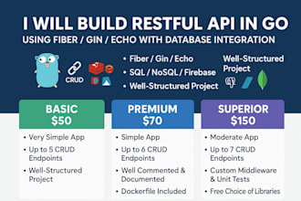build restful apis in go framework with database integration